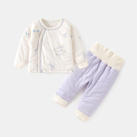 Conjuntos de Ropa de Bebé de Algodón a la Moda, Personalizados, a Bajo Precio, Conjunto de Ropa de Casa Gruesa para Otoño e Invierno