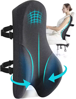 Coussin de soutien lombaire orthopédique pour chaise de bureau, coussin ergonomique en mousse à mémoire de forme pour soulager les douleurs dorsales, siège de voiture