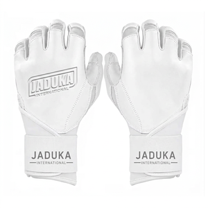 ถุงมือตีเบสบอลหนังสีขาวรุ่น White Leather series แบบยาว ปิดด้วยแถบตีนตุ๊กแก สำหรับผู้ใหญ่ทุกเพศ ใช้สำหรับฝึกซ้อม หนังหนา 0.9 มม. - Product Image 1