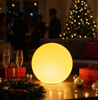 Boule lumineuse LED RGB de Noël, lampe sphérique pour jardin, décoration flottante pour piscine, ambiance lumineuse, blanc chaud, alimentation électrique, décoration de fête