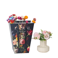 Nouveauté 2026 : Sac d'emballage trapézoïdal personnalisé (couleur, taille, logo) pour fleurs, boîtes à fleurs pour fleuristes, sac fourre-tout pour emballage de fleurs