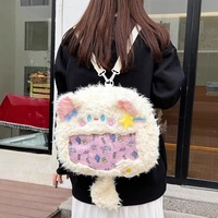 Sacs à dos en peluche en gros d'usine, adorable sac à dos en peluche chat 30 cm, sac à main en peluche dessin animé pour filles