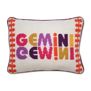 Custom Logos Designer Personalised Gemini Zodiac Needlepoint Throw Pillow Covers