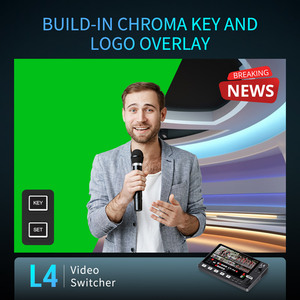 Feelworld L4 10.1 "Màn hình cảm ứng USB3.0 nhanh streaming đa-máy ảnh <span class=keywords><strong>video</strong></span> Mixer Switcher đa định dạng <span class=keywords><strong>video</strong></span> Mixer Switcher - Product Image 3