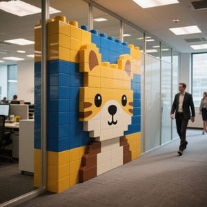 Coblocks tùy chỉnh nghệ thuật động vật tường, tường phân vùng phòng chia khối Jumbo, tự làm phun sơn vẽ - Product Image 2