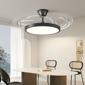 Invisible Blade Fan <b>Light</b> Led Flush Mount <b>Ceiling</b> Fan With <b>Light</b> For Bedroom Inverter Model - Product Image 2
