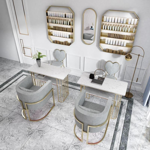 Modern Design Grey Customization <b>Nail</b> Furniture Set Manicure <b>Table</b> and Chairs for Barber Shop Beauty Salon <b>Nail</b> <b>Table</b> - Product Image 6