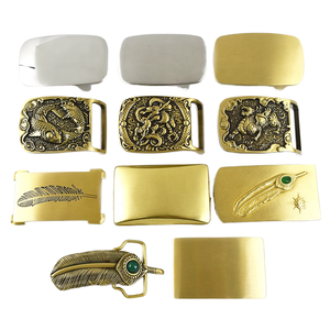 40mm Western Cowboy <b>Belt</b> <b>Buckle</b> Smooth Copper Stainless Steel Replacement Decorative Clasp Metal <b>Belt</b> Hardware - Product Image 1