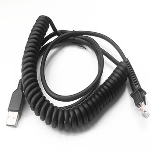3M CAB-412 9ft 90A051922 Datalogic Scanner Cable USB en espiral Chaqueta de PVC Blindaje trenzado para impresoras QD2130 QM2110 QM2100 <span class=keywords><strong>GD4130</strong></span> - Product Image 1