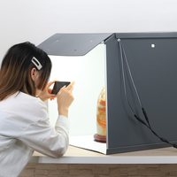 Boîte à lumière pour studio photo F60 de bonne qualité, kit de tente de prise de vue, avec 2 bandes de lampes à force magnétique, boîte à photo à perles LED 192 pièces
