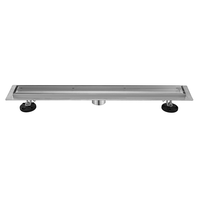 Drain de sol linéaire en acier inoxydable 304 pour salle de bain, encastré invisible, à sortie horizontale, surface laquée, durable et facile à nettoyer