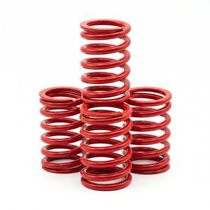 Muelles de Compresión de Acero con Alto Contenido de Carbono, Recubiertos con Polvo Rojo, para Suspensión Automotriz, Equipo Pesado y Maquinaria Industrial - Product Image 1