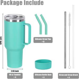 Gobelet isotherme premium en acier inoxydable de 40 oz avec poignée et paille, anti-fuite, pour le bureau, la salle de sport et l'extérieur - Product Image 6