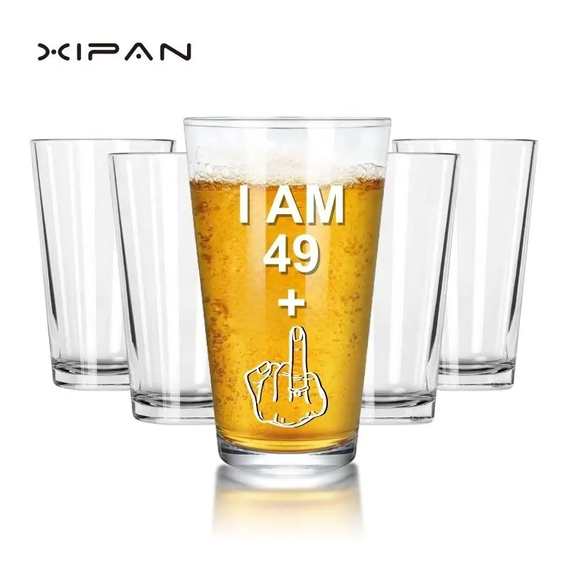 Factory wholesale cheap price drinking glassware custom logo beer mug glass steins mug 16.2oz large glass beer mugs