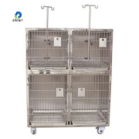 Cage pour chats et chiens en acier inoxydable de haute qualité EUR PET, double couche, pour usage domestique, animalerie, hôpital vétérinaire et soins intraveineux