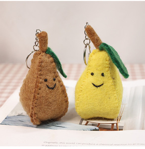 Drôle Expression Feutre <span class=keywords><strong>Laine</strong></span> Porte-clés Légumes Fruits À Tricoter Cerise Fraise Ananas Pomme <span class=keywords><strong>De</strong></span> Terre Avocat Citrouille Feutre Porte-clés - Product Image 6