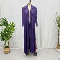 Manteaux Élégants Décontractés Modeste Nouveau Design Miyake Plissé Plus Size Long Polyester Abaya Casual Jackets Trenchs pour Moyen