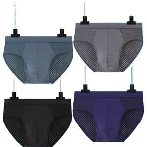 2025 New Men's Ultra-Thin Ice Silk Seamless Underwear Mid-Rise Knitted Elastic <b>Boxer</b> Shorts Summer Breathable Anti-Bacterial - Product Image 3