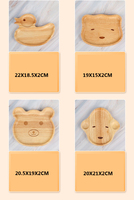 Assiette d'alimentation pour bébé en bois écologique avec logo personnalisé, motif animal, pour enfants, pour le déjeuner, le dîner, les collations