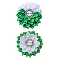 Association nationale des femmes universitaires symbole déclaration Corsage broche haute qualité vert blanc Satin NAUW bijoux fleur broche