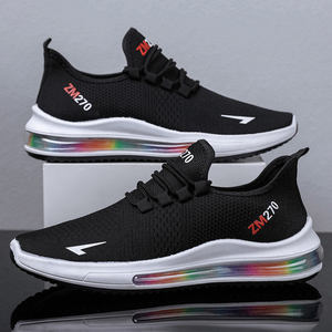 <span class=keywords><strong>Zapatillas</strong></span> de deporte de talla grande para hombre, zapatos blancos y negros de punto con <span class=keywords><strong>media</strong></span> palma y cojín de aire, <span class=keywords><strong>precio</strong></span> bajo - Product Image 6