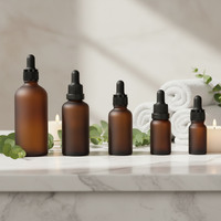 Flacon compte-gouttes en verre dépoli ambré pour huiles essentielles 30 ml, flacon cosmétique 60 ml avec compte-gouttes 1 OZ 2 OZ – Articles en stock