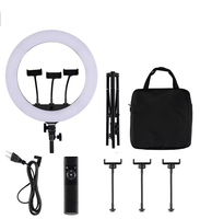 HQ-18N Anneau lumineux pour maquillage vidéo de 18 pouces (45 cm), anneau lumineux pour selfie, vlog, photographie, kits d'éclairage vidéo avec télécommande + trépied de 2 m
