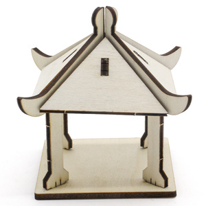 Pabellón de Cuatro Esquinas Modelo 1, Juguete Educativo de Madera para Niños de 4 a 6 Años, Proyecto de Manualidades para Armar - Product Image 1