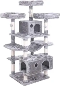 Arbre à chat maison rotin bambou osier lit <span class=keywords><strong>château</strong></span> luxe grand 62 pouces avec litière arbre à chat maison - Product Image 2