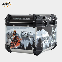 Boîte à bagages arrière pour moto 45L en aluminium, étanche, antivol, à dégagement rapide, pour scooter, cruiser, sport, ADV
