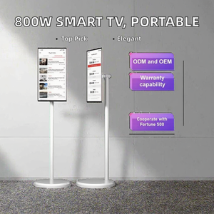 MJK White Full HD 21.5" LCD <b>Portable</b> <b>TV</b> 44G+64G Stand With Battery Included Movable for Gaming Fitness Meetings Wireless Mobilit - Product Image 2
