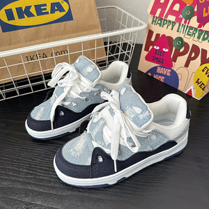 Chaussures décontractées pour hommes, style skate, noir et blanc - Product Image 2