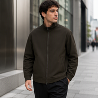 Veste légère personnalisée pour homme, col montant, beige et noir, vêtement d'extérieur décontracté léger, fabrication OEM ODM