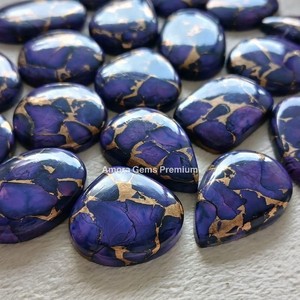 Lavanda turquesa Mohave cabujón piedra preciosa suelta para la fabricación de joyas piedra ovalada pulida Natural para anillos pendientes y colgantes - Product Image 4