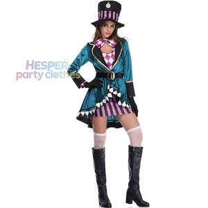 Disfraz de Bruja Malvada para Mujer Adulta, Estilo Sombrerero, para TV/Película, Halloween, Gótico, de Lujo, con Sombrero, Traje de Poliéster - Product Image 1