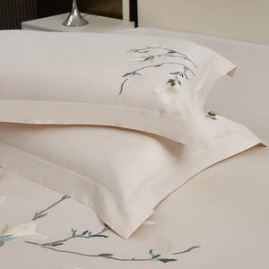 غطاء لحاف من القطن الخالص 100٪ بلون واحد من ألينهوم، طقم غطاء لحاف مطرز عالي الجودة بمقاس كوين، تصنيع حسب الطلب - Product Image 4