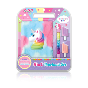 Set <span class=keywords><strong>di</strong></span> 5 quaderni con diario in peluche unicorno <span class=keywords><strong>arcobaleno</strong></span> e giocattolo squishy per bambini dai 5 anni in su, regalo <span class=keywords><strong>di</strong></span> cancelleria per scrivere e disegnare - Product Image 5