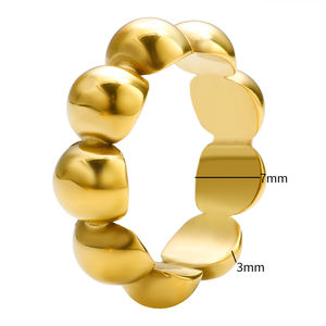 반구형 용접 스테인레스 스틸 반지 18K 금도금 방수 colorfast 패션 멋진 소녀 손가락 반지 트렌디 한 보석 - Product Image 2