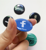 Social Media Tap NFC Instagram Sticker Facebook Twitter on-metal NFC Epoxy Sticker Diámetro 30mm/ 25mm Diseño personalizado