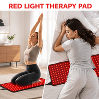 Matras Terapi Cahaya Merah AS dengan Tali Elastis 240 LED 660nm 850nm untuk Punggung Kaki Tubuh Pemulihan Otot di Rumah Siap Kirim