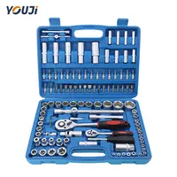 Kit de ferramentas profissionais portátil, conjunto de chaves de soquete para reparo, auto ferramentas manuais, 108 peças