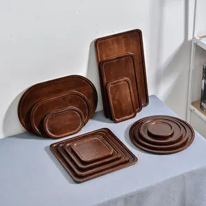 MQ10014亚马逊热卖竹饼木板板厨房长方形用餐木托盘套装
