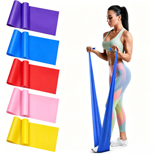 Banda de Resistencia Larga Ecológica para Yoga y Pilates, para Entrenamiento de Fuerza en Casa, Banda Elástica de TPE Theraband para Fitness y Estiramiento - Product Image 1