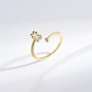 wholesale plata 925 sterling <b>silver</b> Cute Gold Plated <b>ring</b> stone flower star summer shell open simple <b>Adjustable</b> <b>Rings</b> for girls - Product Image 1