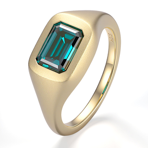 PROVENCE fine jewelry 18k gold <b>ring</b> custom manufacturer 2carat <b>Emerald</b> lab gemstone <b>ring</b> 2026 New Matte Texture Men's <b>Ring</b> - Product Image 2