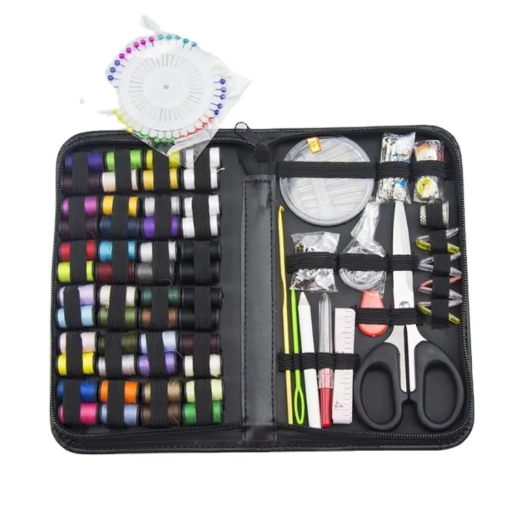 Großhandel 172PCS DIY Anfänger Nähset Tragbare Tasche Mini Kids Needle Organizer Hotel Travel Näh werkzeug Box Nähset