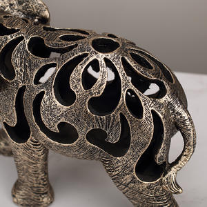 Stile europeo retrò <span class=keywords><strong>elefante</strong></span> statua eco-friendly ornamento di animale cavo in resina artigianato per la casa soggiorno per il riscaldamento della casa - Product Image 4