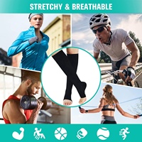 Chaussettes de compression anti-fatigue pour femmes, à bout ouvert, 20-30 mmHg, chaussettes de maternité, chaussettes pour lymphœdème
