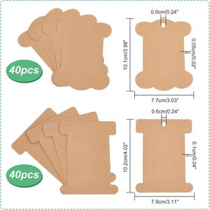 80 pièces 3x4 pouces ruban organisateur de stockage plat bobine bobine Kraft fil bobines carte fil support papier artisanat - Product Image 4