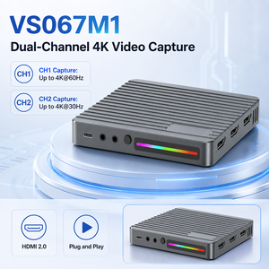 Tarjeta de Captura de Video VS067M1 de 2 Canales 4K 60Hz con Doble HDMI, USB C, Salida en Bucle, LED RGB para Transmisión en Vivo y Grabación - Product Image 3